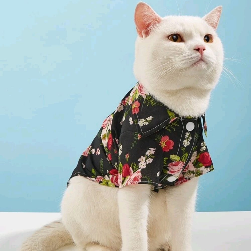 Floral pet shirt size small